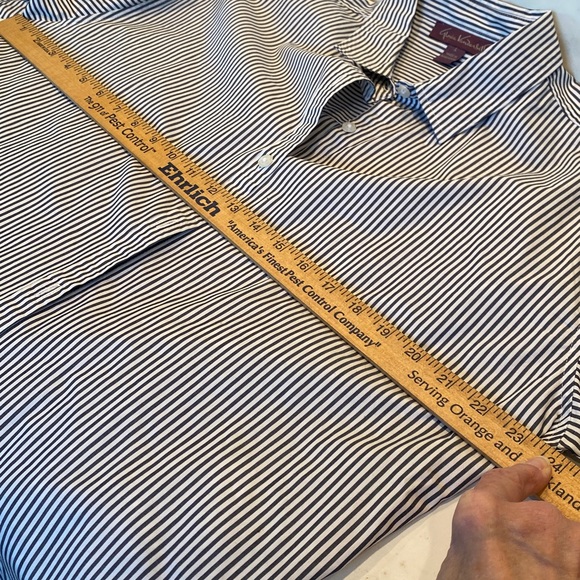 Gloria Vanderbilt Navy/White Striped Shirt - Picture 7 of 7